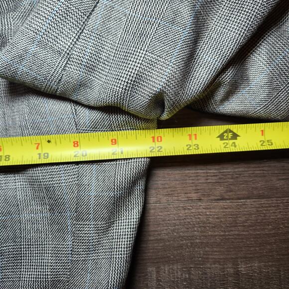 JOS A BANK Mens Sport Coat Blazer 43R Gray Silk Camelhair Hondstooth Check - Picture 12 of 16
